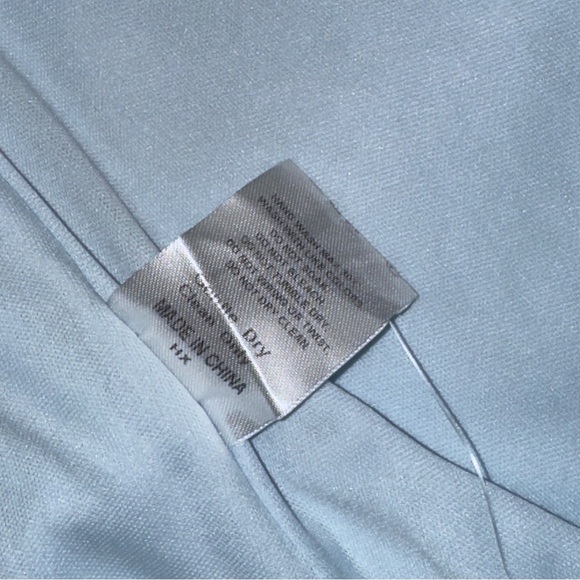 Marthea Blue Satin Ruched Sheath Dress Spaghetti Strap Prom - Picture 4 of 4